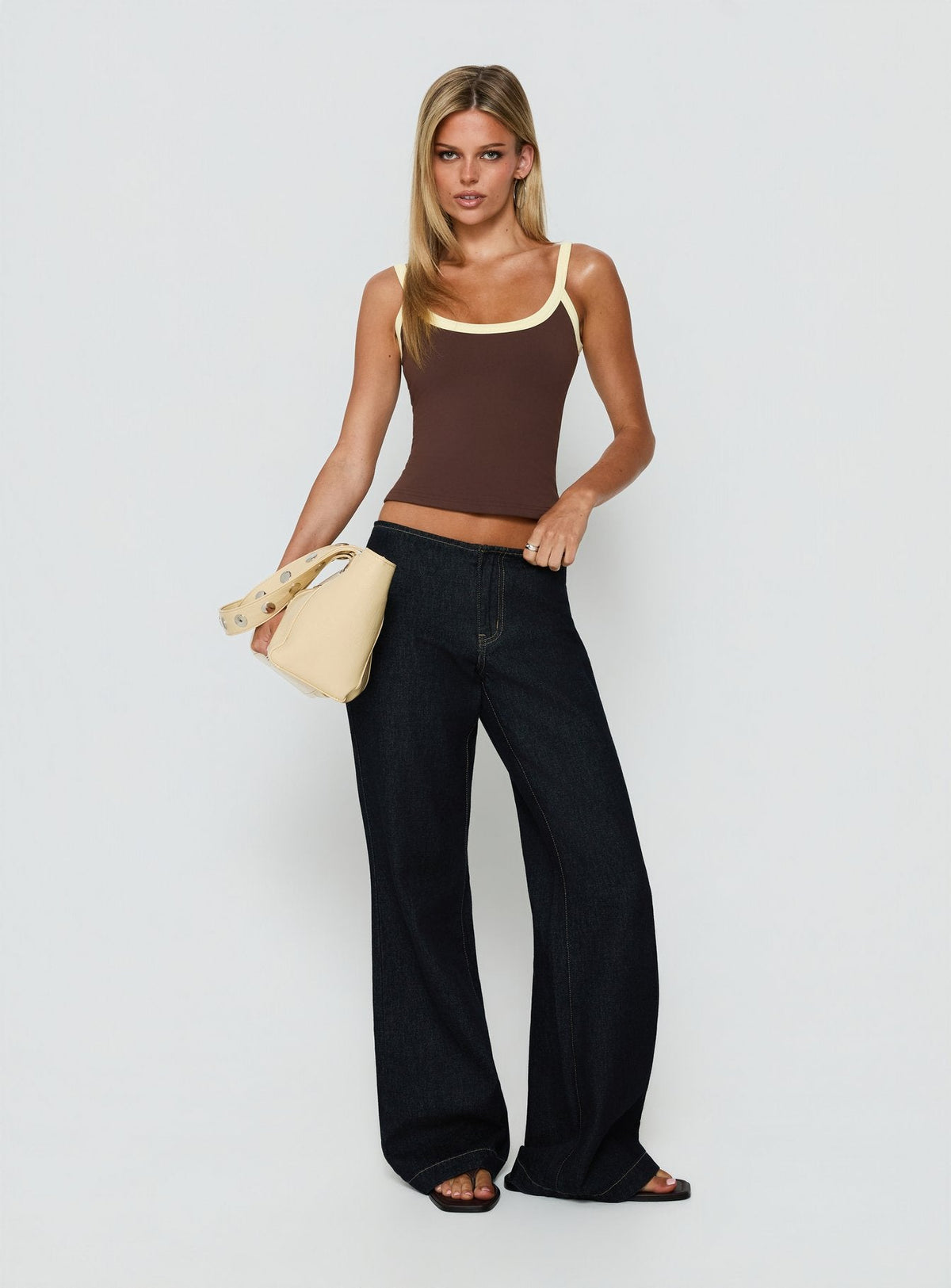 Kasper Cinched Longline Tanktop Espresso / Butter