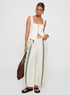 Telling Lies Pants White / Green