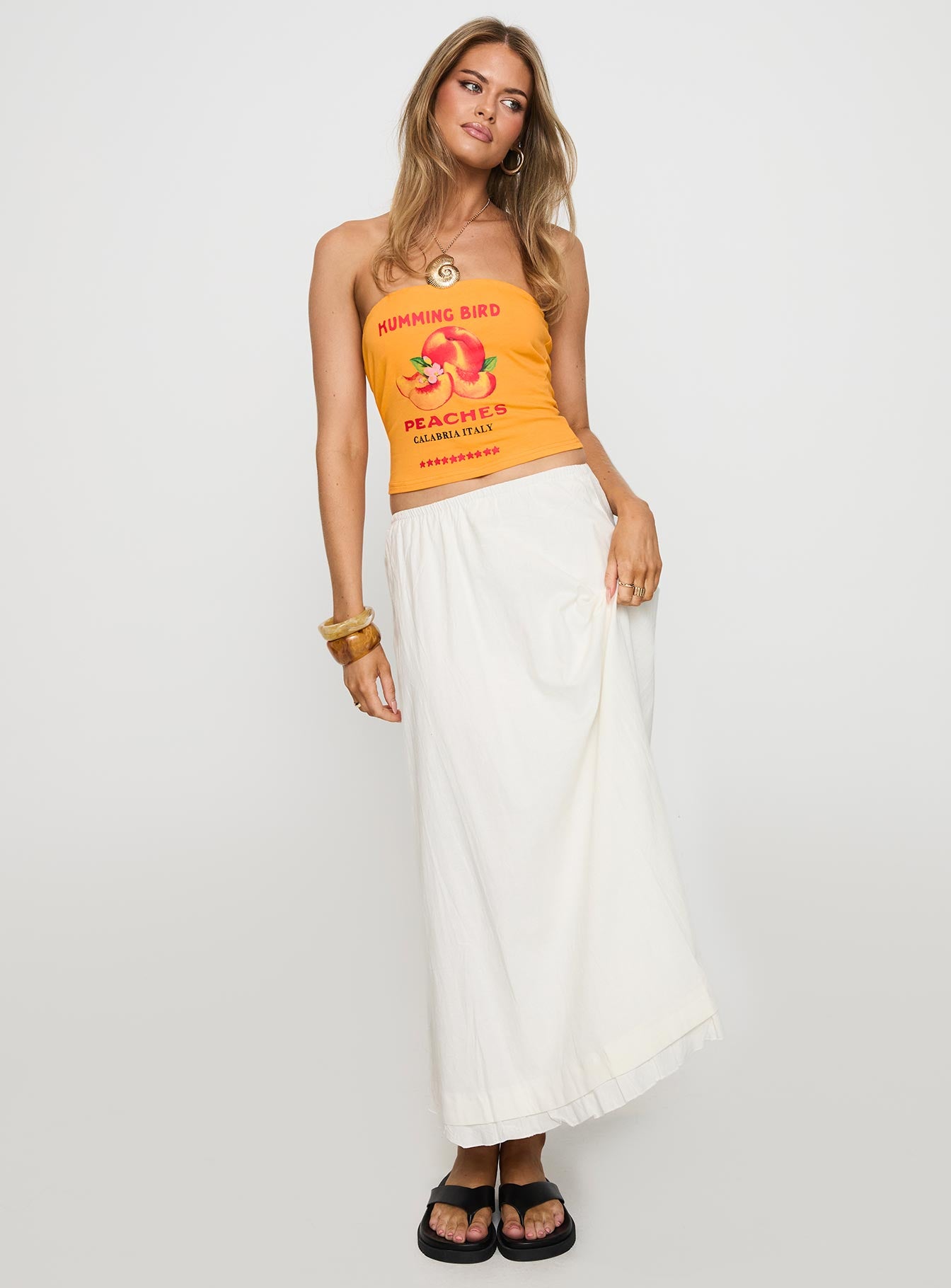 Empress Of Love Maxi Skirt White