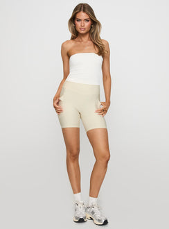 Power Activewear Rib Shorts Latte