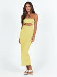 product Princess Polly Square Neck  Talena Strapless Midi Dress Yellow