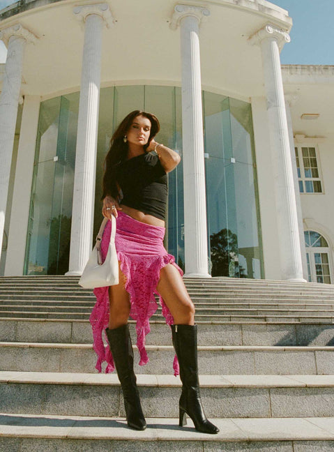 product Unconditional Ruffle Midi Skirt Purple Princess Polly  