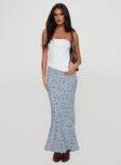 Rotelle Maxi Skirt Blue Floral