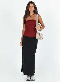 product Princess Polly Sleeveless Square Neck  Strutter Strapless Top Burgundy