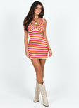 product Princess Polly Scoop Neck  Pareem Mini Dress Orange Stripe