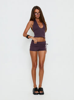 Daily Define Halter Vest Top Aubergine