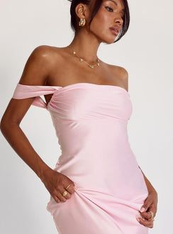 Azura Off The Shoulder Maxi Dress Pink