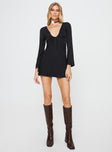 product Princess Polly V-Neck  Bareena Long Sleeve Mini Dress Black