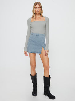 product Lolita Mini Skirt Mid Wash Denim Princess Polly  Mini Skirts 