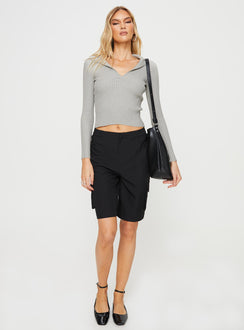 product Princess Polly Full Sleeves V-Neck  Attwell Long Sleeve Top Grey