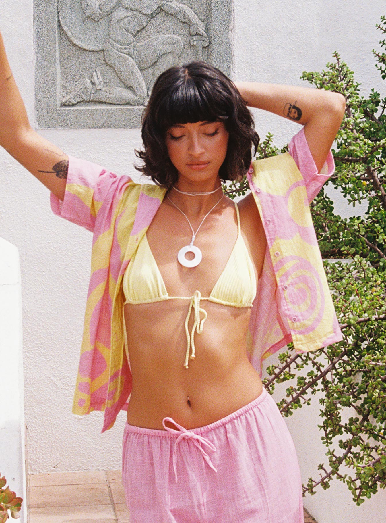 product Princess Polly Sleeveless Scoop Neck  Sollene Top Pink / Yellow