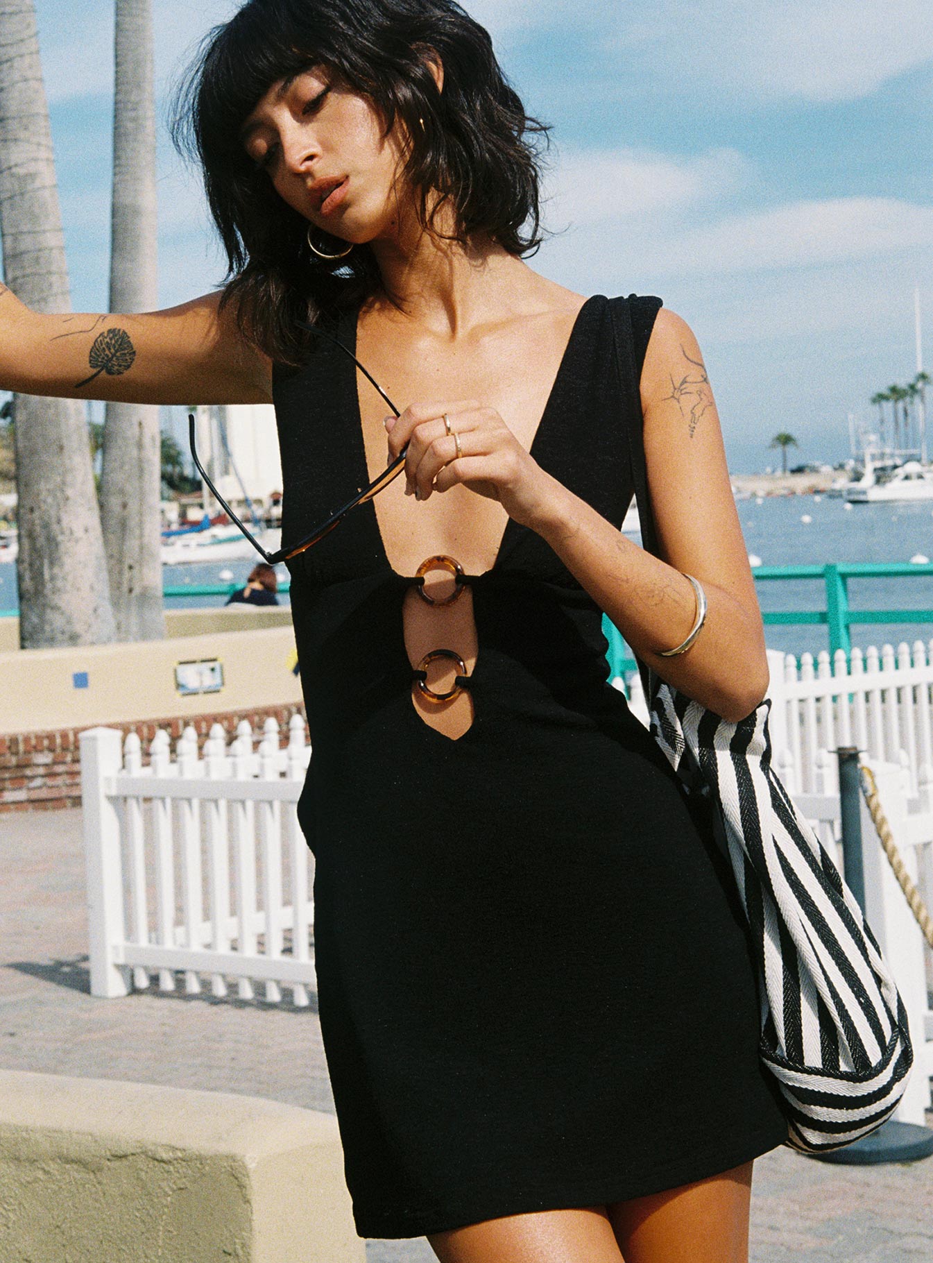 Steward Halter Mini Dress Black | Princess Polly