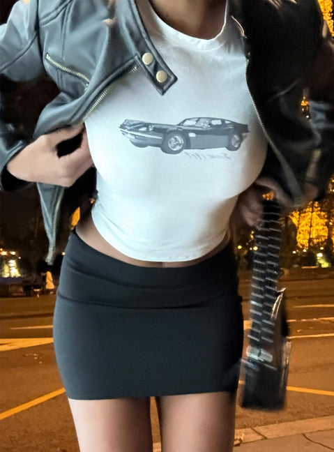 product Princess Polly Short Sleeves Square Neck  Vintage Car Top White