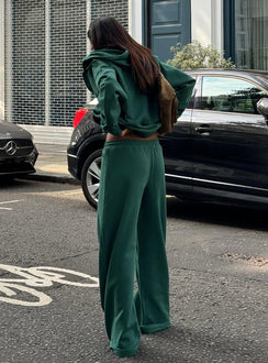 back view of model wearing Princess Polly All Day Straight Leg Sweatpants Green 