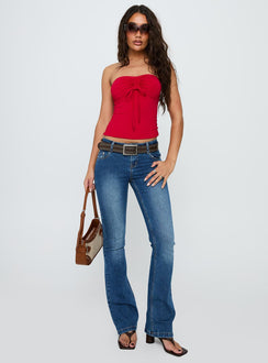 Archway Strapless Top Red