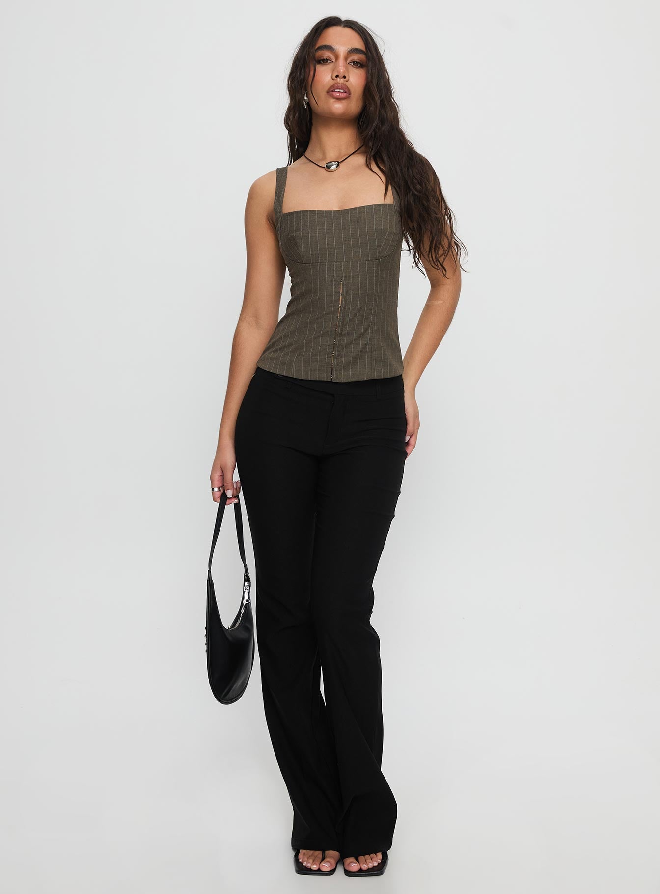 Nylen Tailored Suiting Top Brown Pinstripe