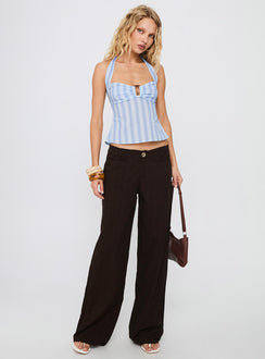 Isabetta Halter Top Blue Stripe