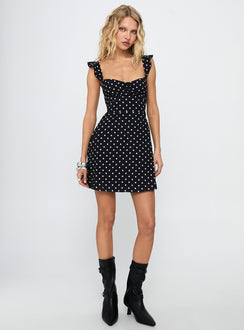 Landon Mini Dress Black / Polka Dot