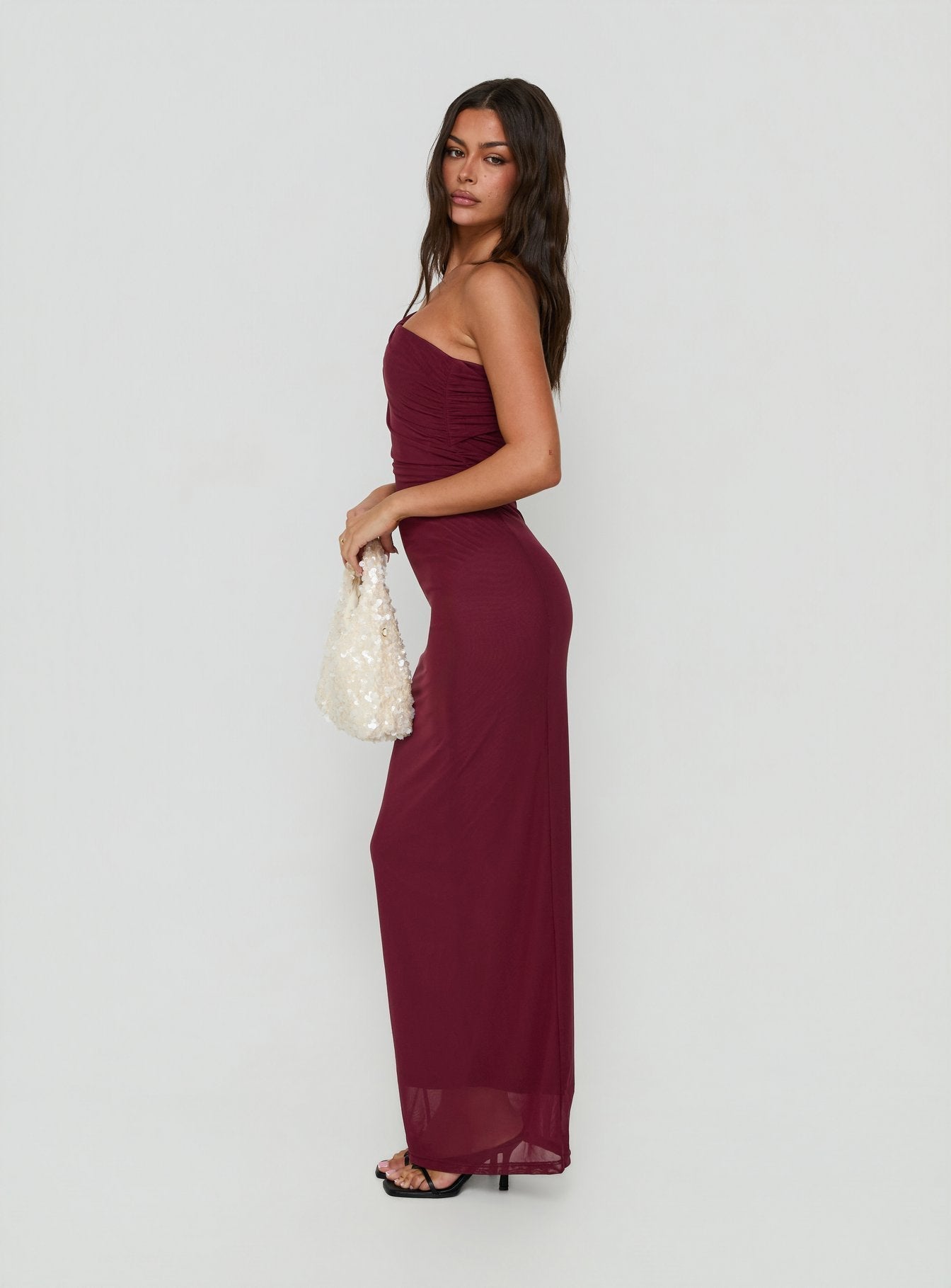 Spritzia One Shoulder Maxi Dress Plum