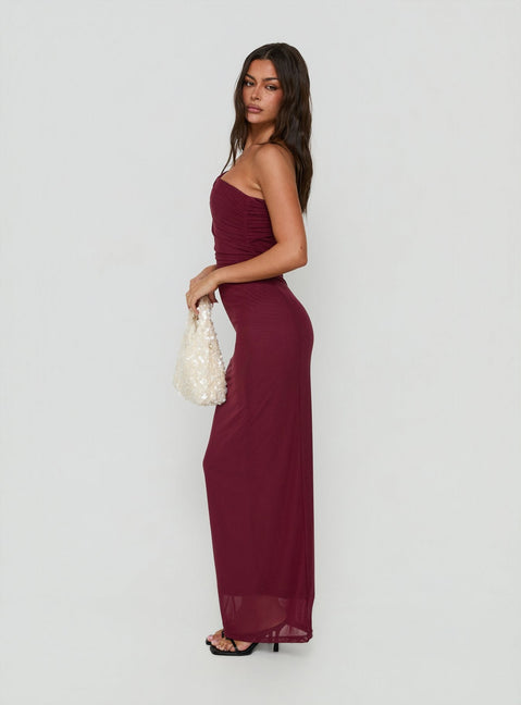 Spritzia One Shoulder Maxi Dress Plum