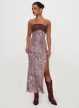 Raidein Strapless Maxi Dress Leopard