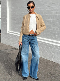 Hurleigh Faux Suede Jacket Brown