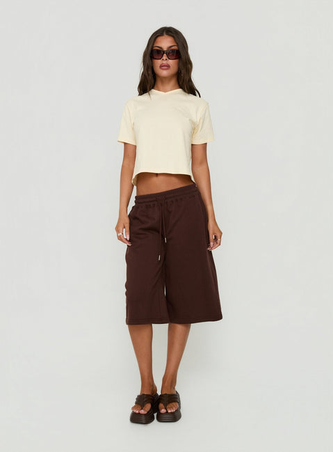Dealia High V Boxy Tee Yellow