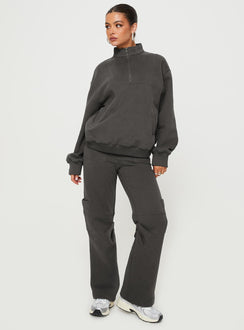 Derek Quater Zip Sweater Grey Princess Polly  long 