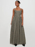 Cartmel Check Maxi Dress Black / Cream Petite