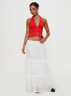 Buttacupe Lace Maxi Skirt White
