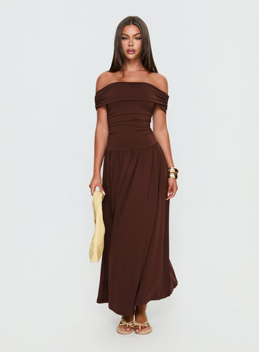 gorman formal dress LBD Exclusive Latte Satin Luna Maxi Dress main image 1