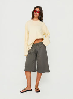 Settle Down Long Sleeve Top Butter Yellow