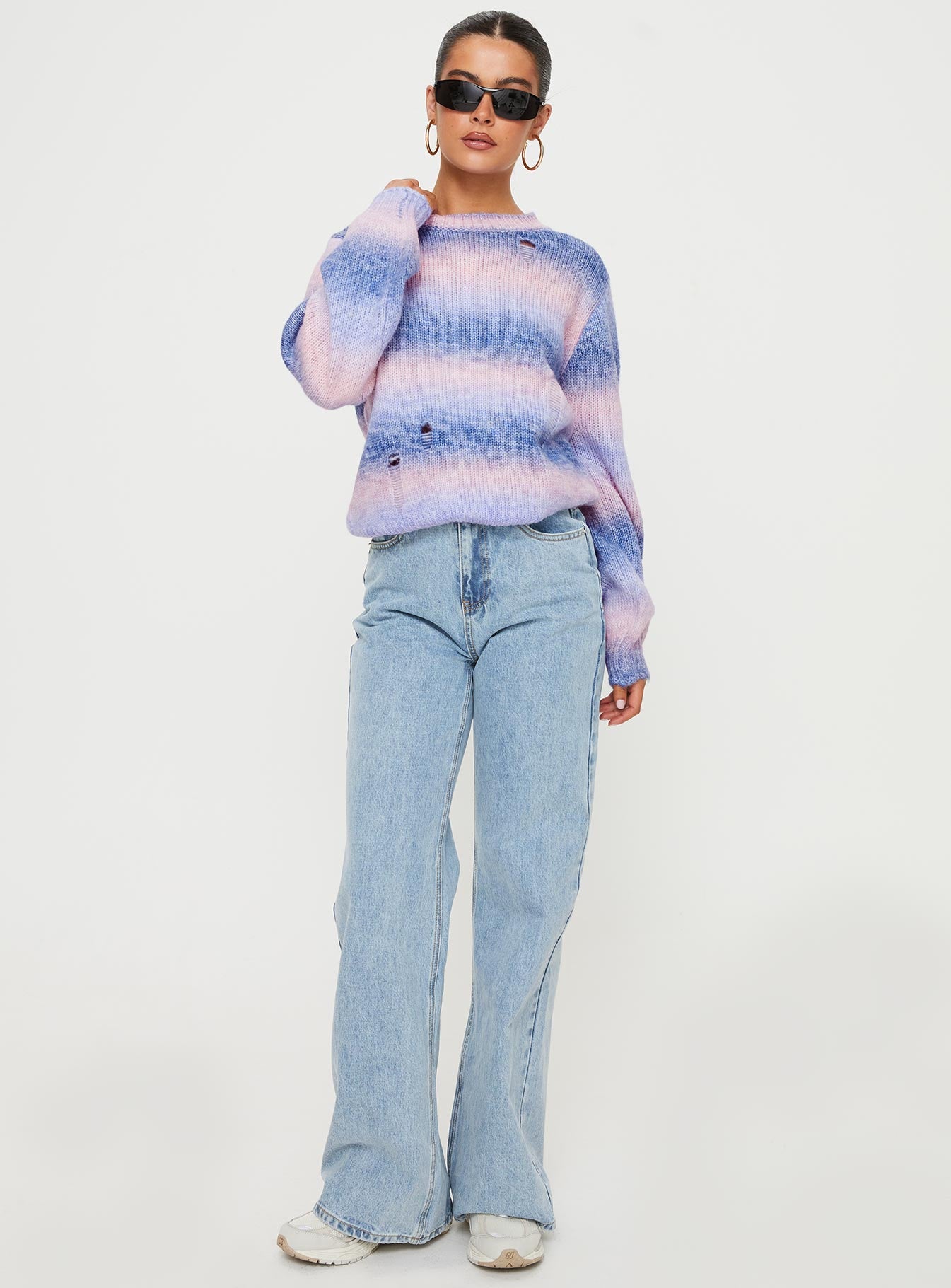Marge Ombre Stripe Sweater Multi Princess Polly  regular 