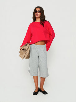 Settle Down Long Sleeve Top Red