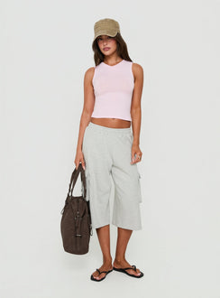 Camrynn High V Boxy Vest Top Pink