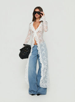 Long Nights Langarm-Maxikleid aus Spitze Moonlight