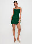 Celena Mini Dress Forest Green Burnout