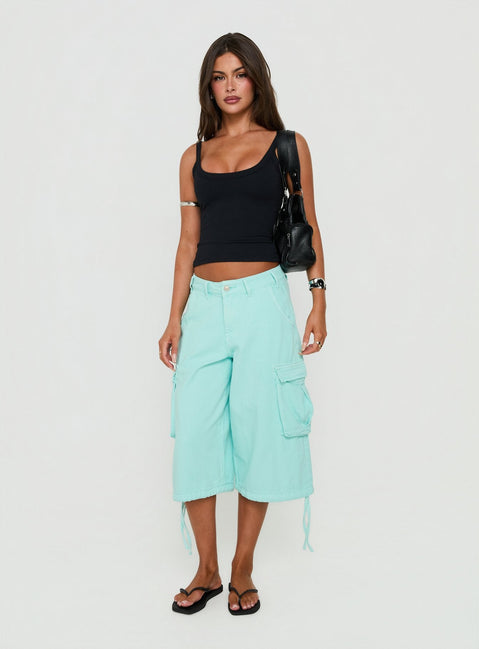 Hudsen Longline Cargo Shorts Turquoise