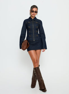 Cristen Cadet Buckle Denim Jacket Indigo