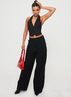 product Princess Polly Sleeveless Scoop Neck  Je Suis Halter Top Onyx