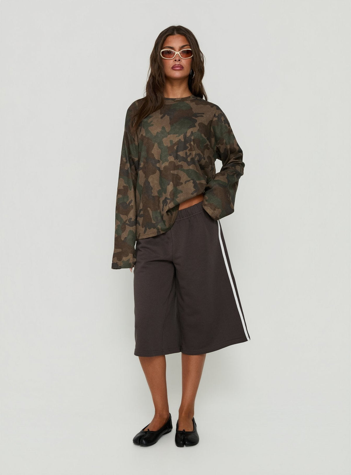Arlla Waffeljersey Langarmshirt Camo