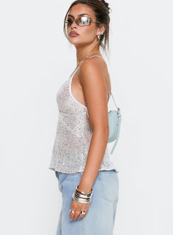 Opaline Sequin Cami Top Silver