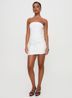 Bertrand Strapless Mini Dress White
