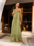 Apple Cider Maxi Dress Olive Square Neck 