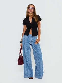 Lover Blues Twist Top Black