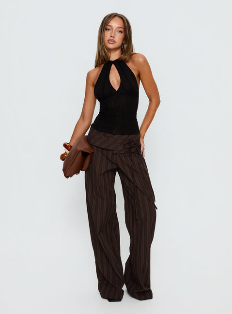 Seneca Wrap Pant Brown Stripe
