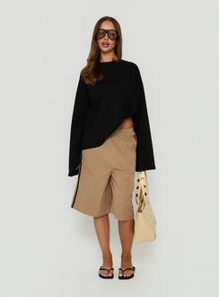 Boe Longline Trackshorts Braun