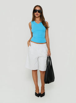 Furthest Thing V Neck Sleeveless Top Cyan