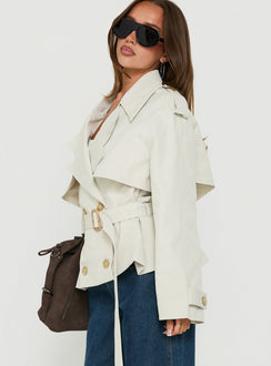 Eldora Cropped Trench Coat Sand