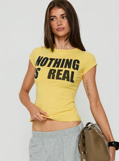Nothing Is Real Grafik-Oberteil Gelb / Schwarz